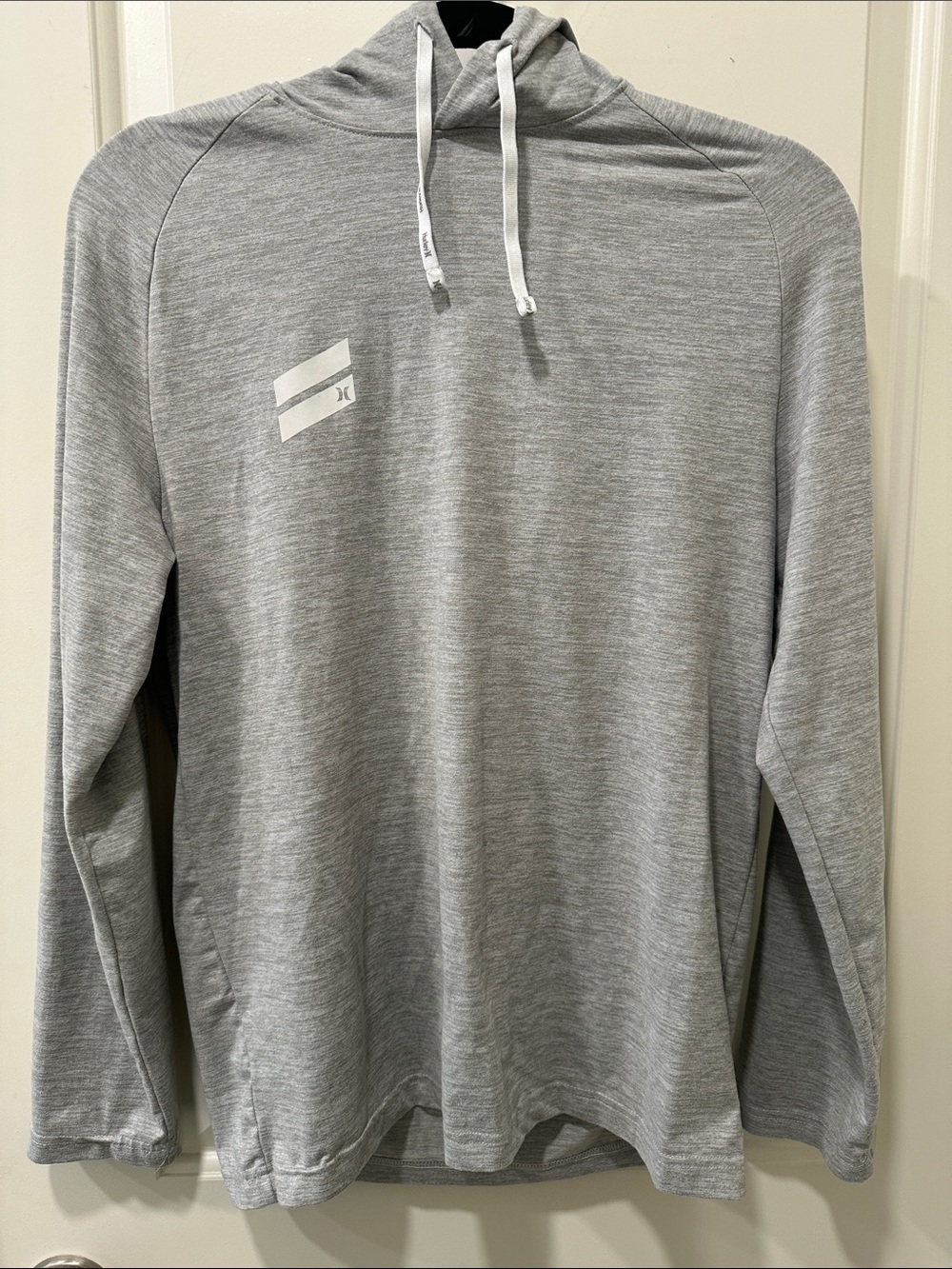 Hurley Men's Light Gray Hooded Long-Sleeve